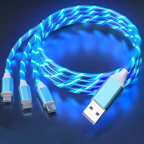Flowing Ligh Magnetic Streamer Data Line Cable for Iphone Android Typec
