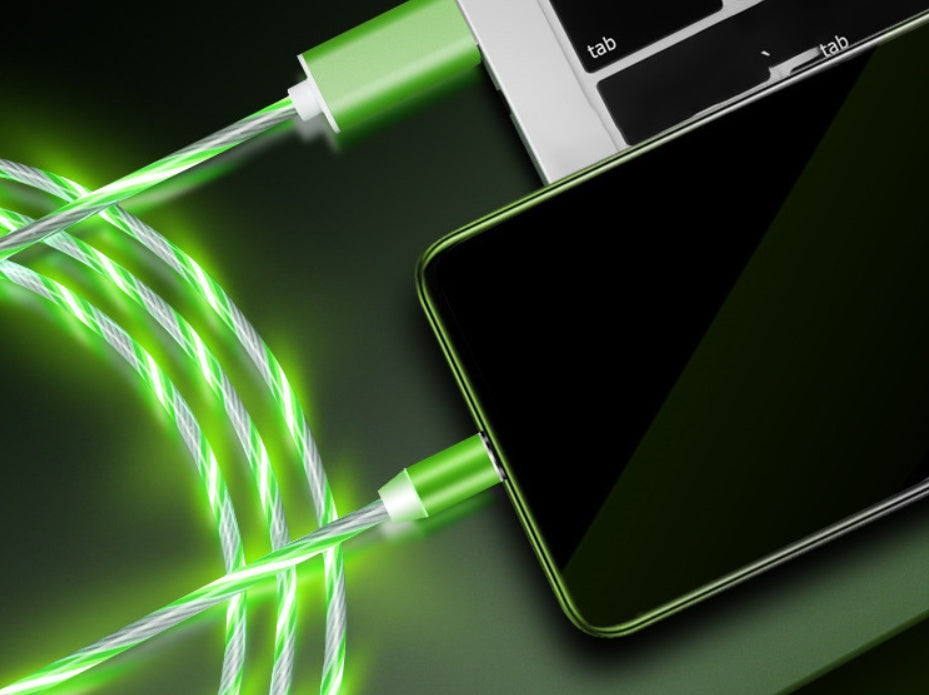 Flowing Ligh Magnetic Streamer Data Line Cable for Iphone Android Typec