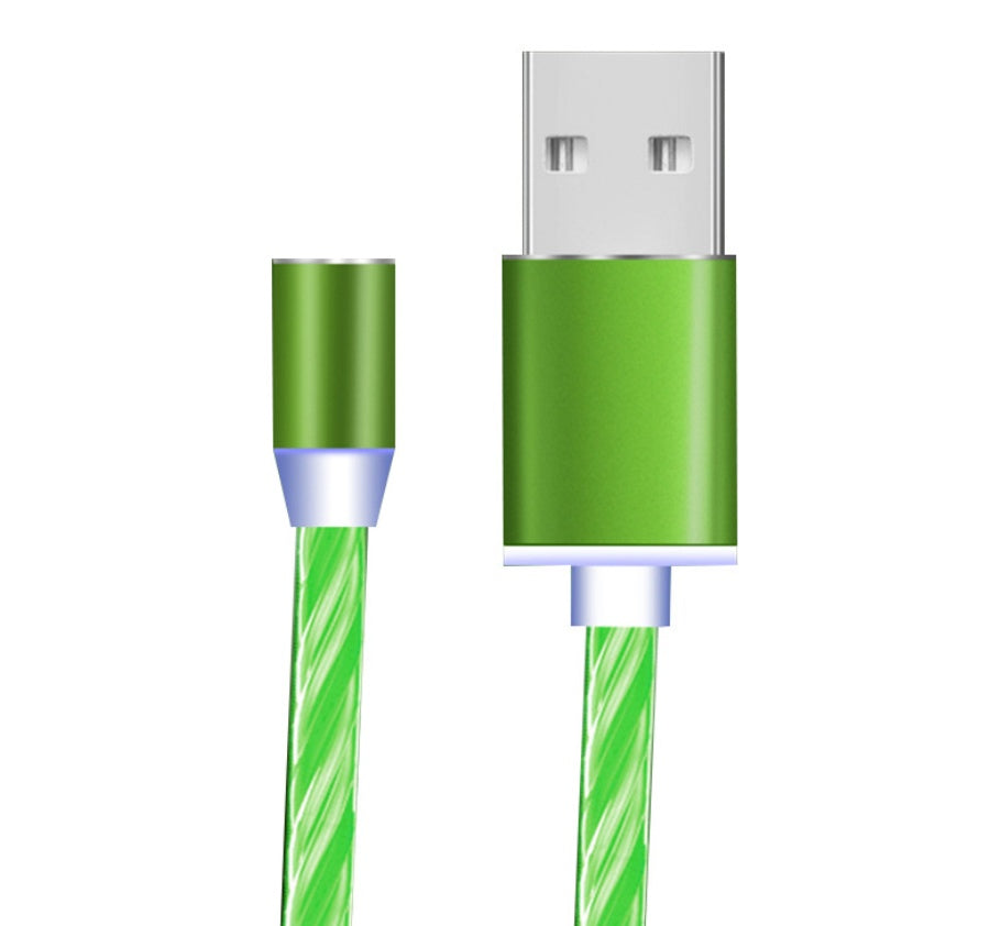 Flowing Ligh Magnetic Streamer Data Line Cable for Iphone Android Typec