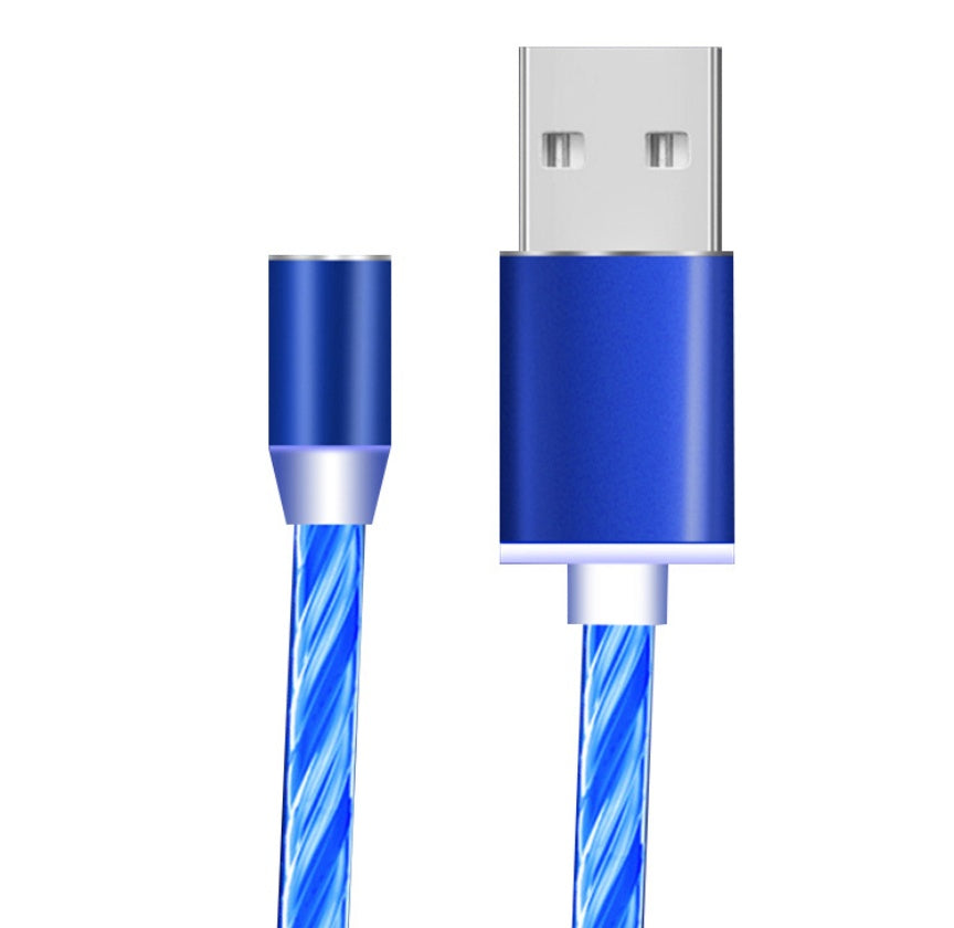 Flowing Ligh Magnetic Streamer Data Line Cable for Iphone Android Typec