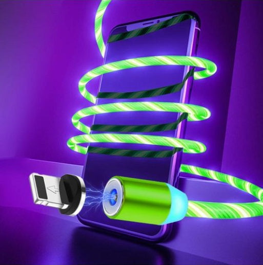 Flowing Ligh Magnetic Streamer Data Line Cable for Iphone Android Typec